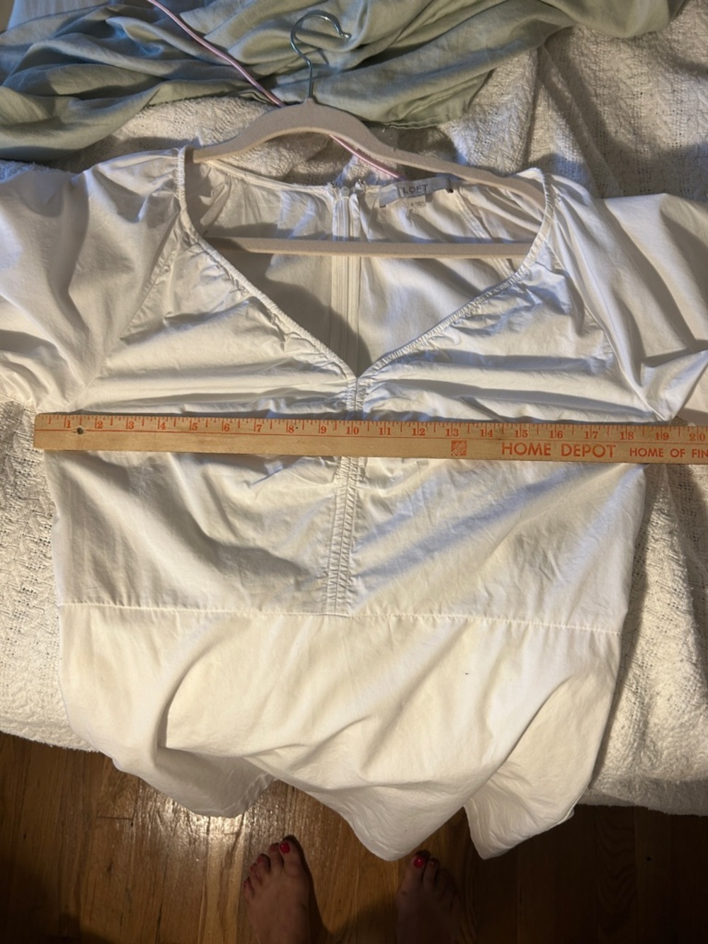 LOFT White embroidery sleeves dress - Picture 7 of 7